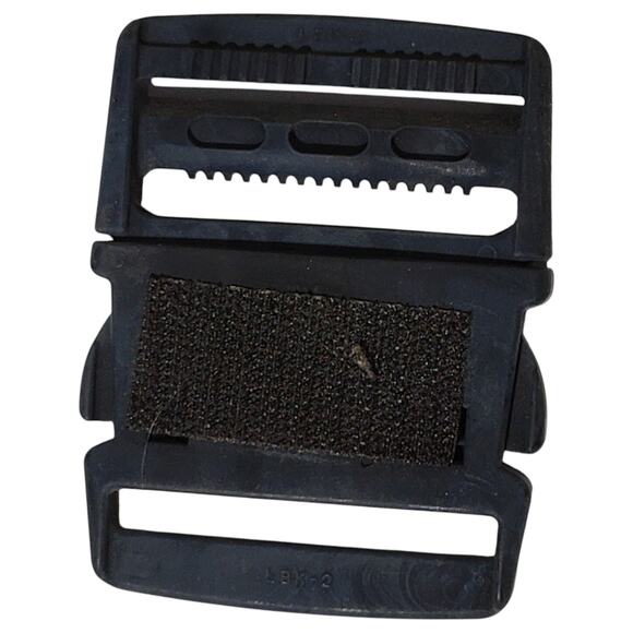2" Side-Release Quick-Adjust Buckle – Black Plastic, Hook-n-Loop Backing - Picture 3 of 6